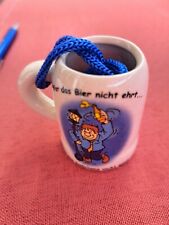 Kleiner Bierkrug mit lustigem Spruch u. Halsband, Kohlfahrt Feier Geburtstag