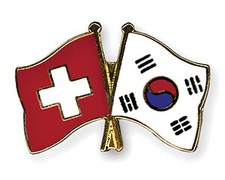Schweiz - Südkorea Flaggen