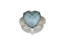 925/- Silberring, Blautopas, Herz, Cabochon, Gr. 56, Sterlingsilber