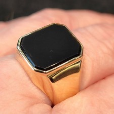 Prächtiger Herren Siegelring aus 585er Gelbgold mit Onyx