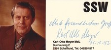 Autogramm  Karl-Otto Meyer, Mitglied des Landtages Schleswig-Holstein