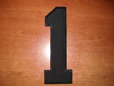 Zahl 1 Bügelbild Stoff 24,8cm groß schwarz Aufbügeln Tricot Aufnäher