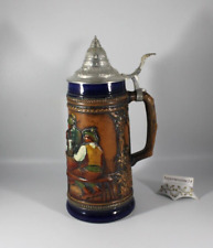 Original Gerzit Gerz 5, Bierkrug Mit Zinndeckel Froh beim Bier das lieben wir