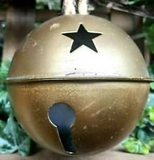 XL  Deko Schelle Schellen Glocke gold Juteseil 13 cm Groß Metall Landhaus