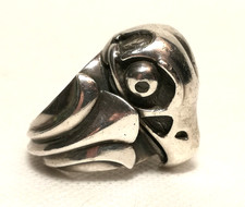 ElfCraft Silberring Rabenkopf Vogel Ring Silber 925 Herrenring Damenring RG 65 !