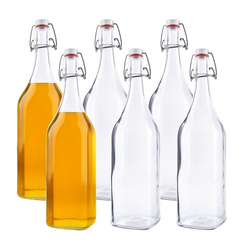 6er set glasflaschen liter - 6er,