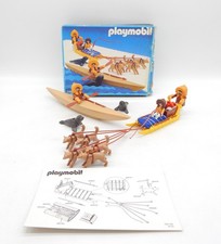 Playmobil System 3466 Kajak mit Hundeschlitten und Eskimos vintage in OVP