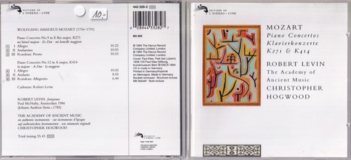 Mozart hogwood robert levin - -,