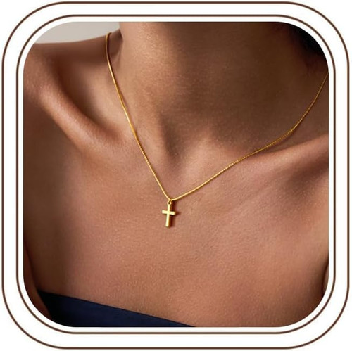 Kreuz kette gold damen - kreuz, 14k