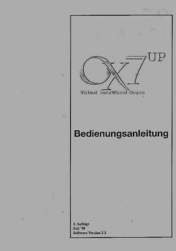 Wersi bedienanleitung ox7 - wersi, up