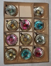 Antiker Christbaumschmuck 11 Reflexkugeln Weihnachten Kugel Lauscha Halbkugel