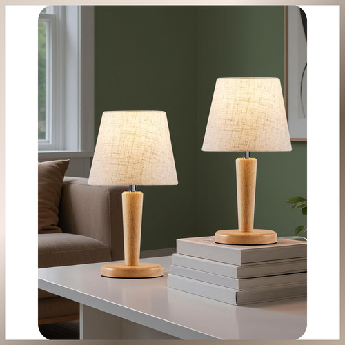 Nachttischlampe holz 2er set - 2er,