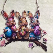 Fensterbild Acryl Osterhasen Ostern Bild f. Fenster Hase Osterhase Deko (K27)