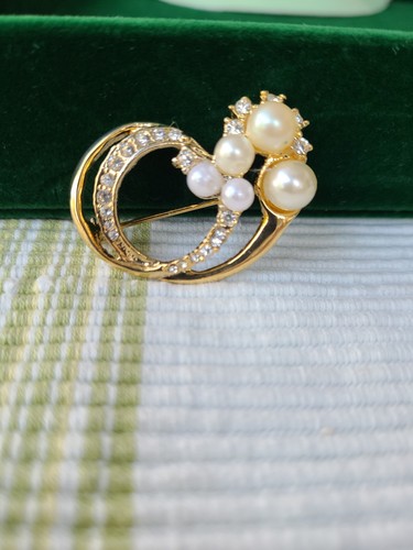 Vintage brosche goldfarben mit - vintage,