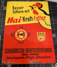 altes Blechschild HAI- Kraftfutter Ichenhausen Schwaben 50x35cm