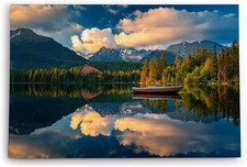 120x80cm Wandbild See Berge