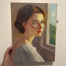 Öl Gemälde Porträt Junge