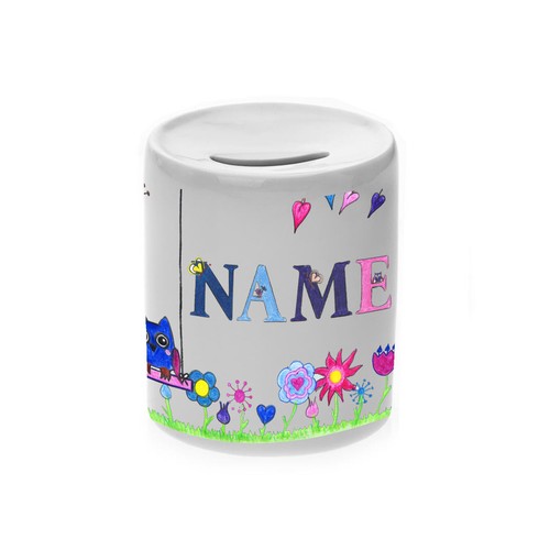 Spardose kinder eule mit name - eule,