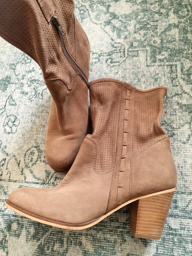 Cream deluxe leder stiefelette - deluxe,