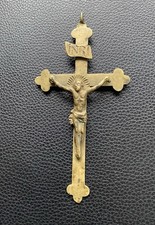 Altes Gotisches Bronze Kreuz