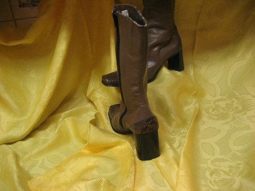 Damenstiefel leder cognac - leder,