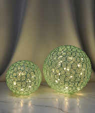 Lumida Casa 2 LED-Dekokugeln Salbei Deko-Lichter Kugeln Beleuchtung
