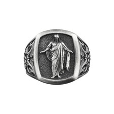 Auferstandener Jesus Silber Herren Ring Auferstanden Christus Religiöser Schm...