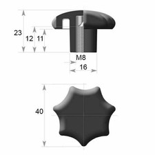 Sterngriff Mutter M6/M8/M10/M12/M16 Kreuz Dreh Griff Rändelmutter Sternmutter Y