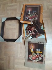 Gobelinstickbild mit Rahmen zum fertig sticken ca.31 x 36 cm