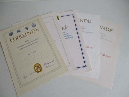 Ddr urkunden konvolut stück - ddr, 5
