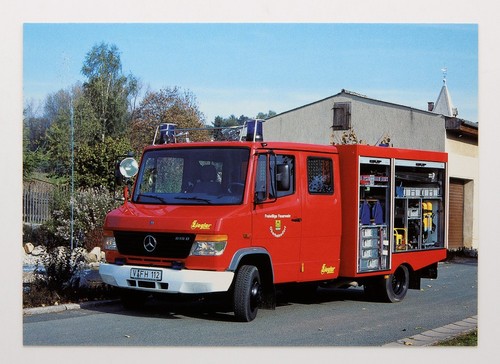 Feuerwehr postkarte fahrzeug - postkarte,
