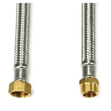 Edelstahl Flexschlauch DN13 Panzerschlauch DVGW, mit 1/2" 3/4" IG und AG wählbar