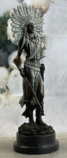 Unterzeichnet Amerikanische Indianer Mädchen Bronze Figur Skulptur Statue Kunst