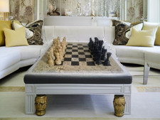 Schachset aus Fossilem