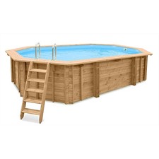 Achteck Holzpool 6,40 x 4,00 x