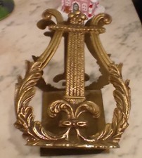 Buchstützen In Form Einer Laute Aus Messing Bronze Antik