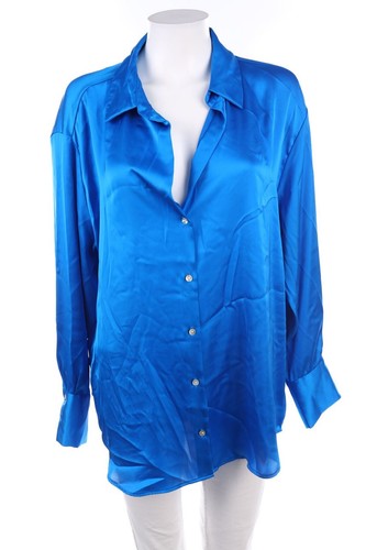 Zara bluse satin - 2xl, blau
