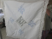 Vintage- Deckchen-Tischläufer viereckig,ca. 55 x 55 cm,weiß, gehäkelt,gebraucht