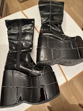 Demonia Gothika Cyber Punk Boots Stack-301 Lack Schwarz Gr. 44