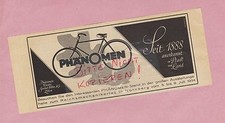 ZITTAU, Werbung 1934, Phänomen-Werke Gustav Hiller AG Fahrrad