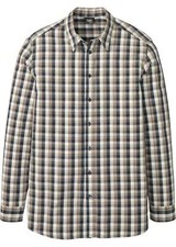 Neu Langarmhemd Gr. 39/40 (M) Nachtblau Kariert Herren Langarm-Hemd Oberteil