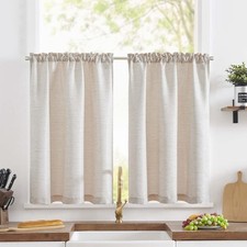 Scheibengardine Leinenoptik