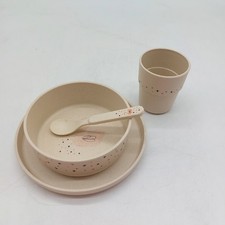 LÄSSIG Kindergeschirr Set Kinder Küchen Zubehör Teller Becher Schälchen Löffel B