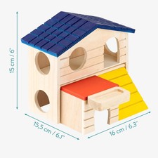Hamster Haus aus Holz bunt 2