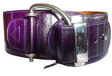 Luxus  Gürtel von Fausto Colato Anguilla Gr. 75 , viola scuro, NEUWERTIG