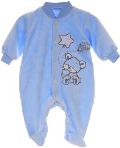 Baby blue soft velour - baby,