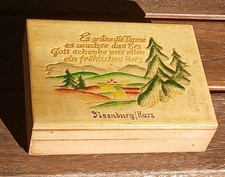 DDR Andenken Holzschachtel Ilsenburg Harz 12 x 9 x 3,5 cm