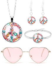 4 Stück Hippie Kostüm Set