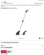 BOSCH Akku-Grasschere Isio mit Teleskopstiel, 3,6 V, Li-Ionen, 1 Akku, Messer