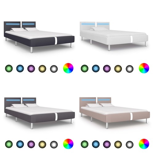 Bettgestell mit led - led, kunstleder